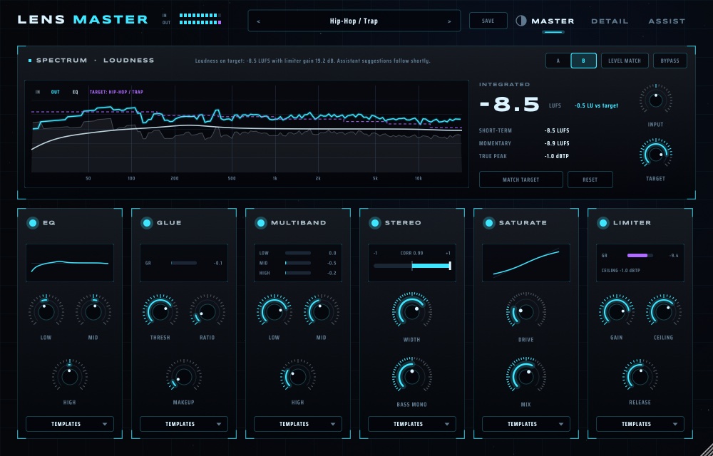 LENS MASTER interface